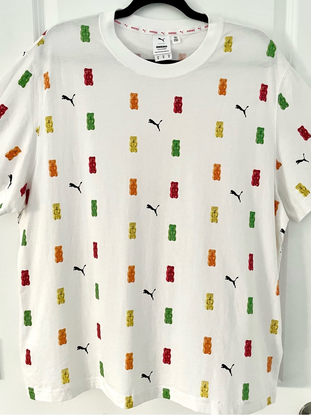 Puma x Haribo White Short-Sleeve Tee with Multicolor Gummy Bear Print